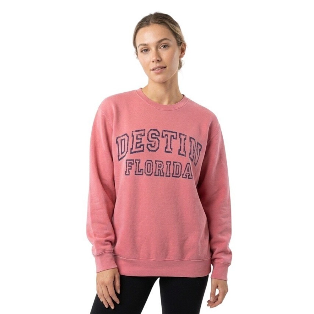 Pacific‎ & Co. Sweatshirt Womens S Pink Destin Florida Crewneck Pullover Casual